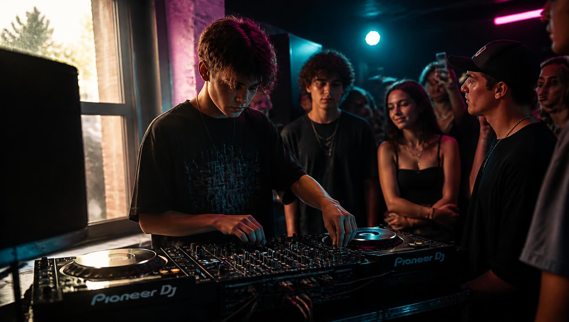 A teenage DJ playing to a small crowd at Bonobo in Chester
